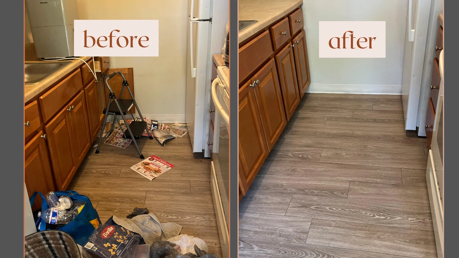 Stove top and counter before and after professional cleaning in York, PA